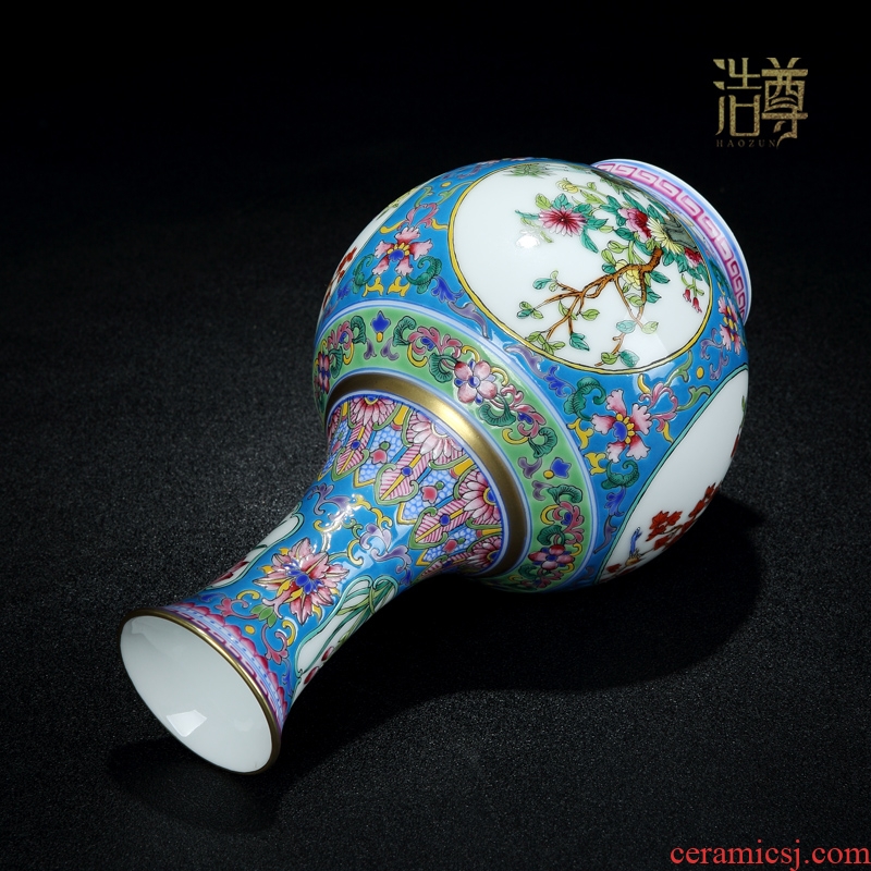 Jingdezhen ceramics archaize qing qianlong enamel colour dress hand-painted vases, Chinese style living room decorations furnishing articles