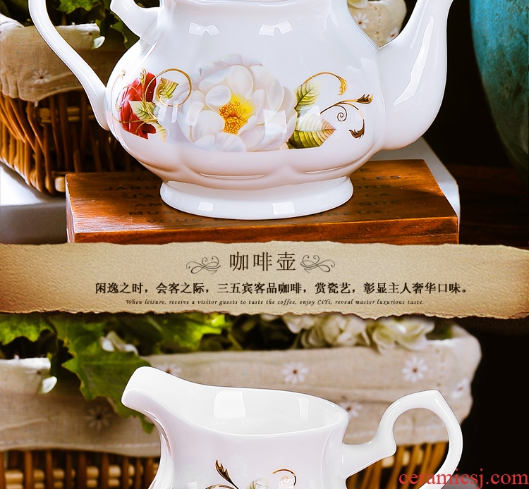 Ceramic coffee cup suit European contracted phnom penh bone porcelain coffee cup tea cups and saucers afternoon tea set