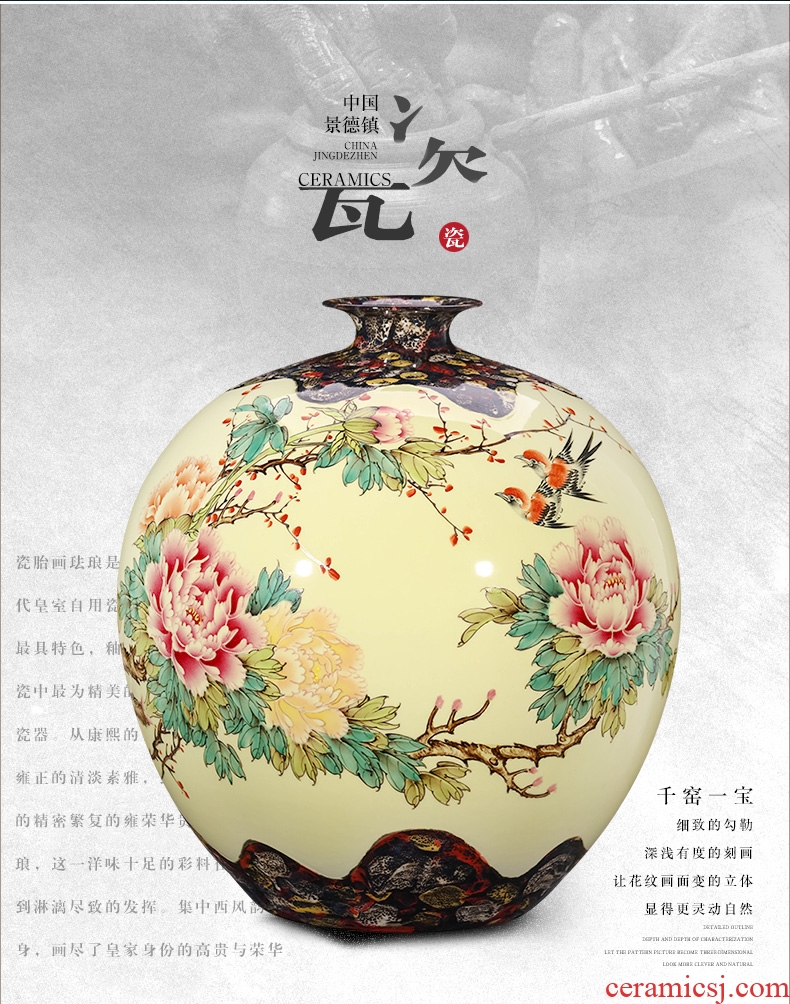 Master of jingdezhen ceramics hand-painted pastel antique vase Chinese TV ark adornment is placed large living room