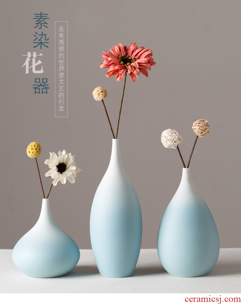 Vase furnishing articles sitting room dry flower arranging flowers small pure and fresh and ceramic home decoration ins wind Nordic sitting room adornment