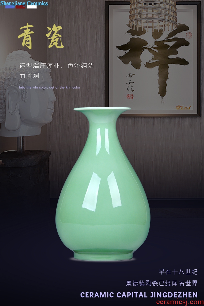 Jingdezhen ceramics shadow celadon glaze color mini floret bottle of modern household act the role ofing is tasted sitting room place process