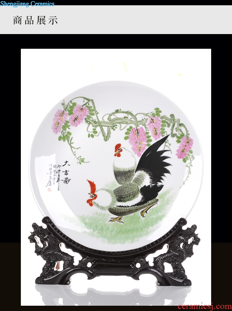 Jingdezhen ceramics Chinese hand-painted art hanging dish plate decoration plate home sitting room porch handicraft furnishing articles