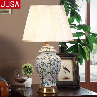 American contemporary and contracted ceramic desk lamp European sweet home sitting room creative dimmer study bedroom lamps and lanterns of the head of a bed