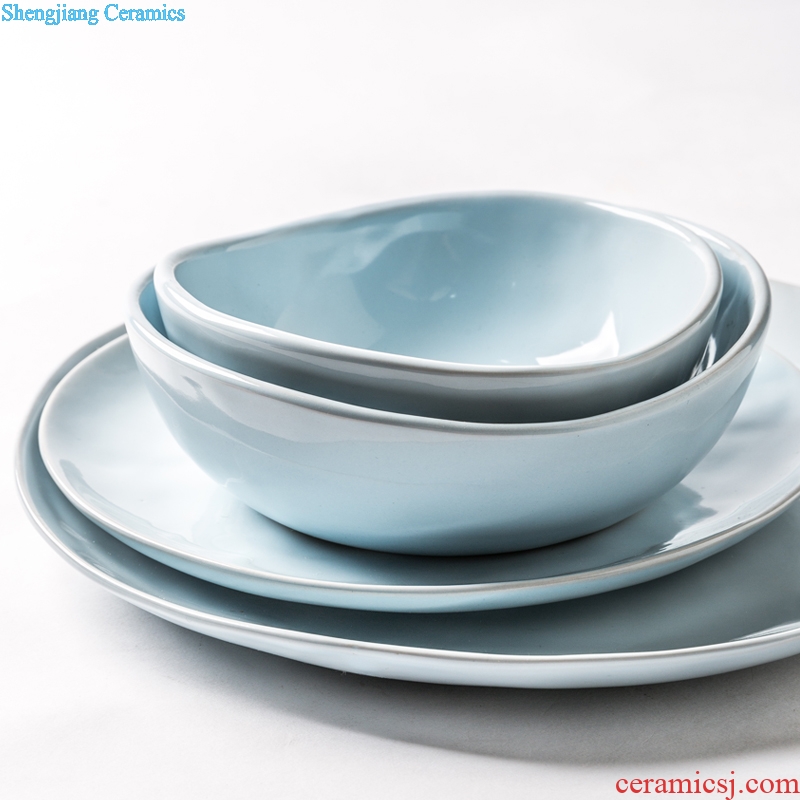 Ijarl household ceramics tableware in the Nordic idea of irregular plate tray steak dinner plate plate plate plate cuisine