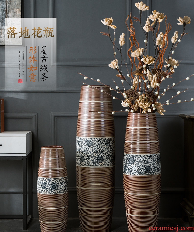 Jingdezhen high dry flower vase landing large ceramic furnishing articles contemporary and contracted decorate suit sitting room european-style flower arrangement