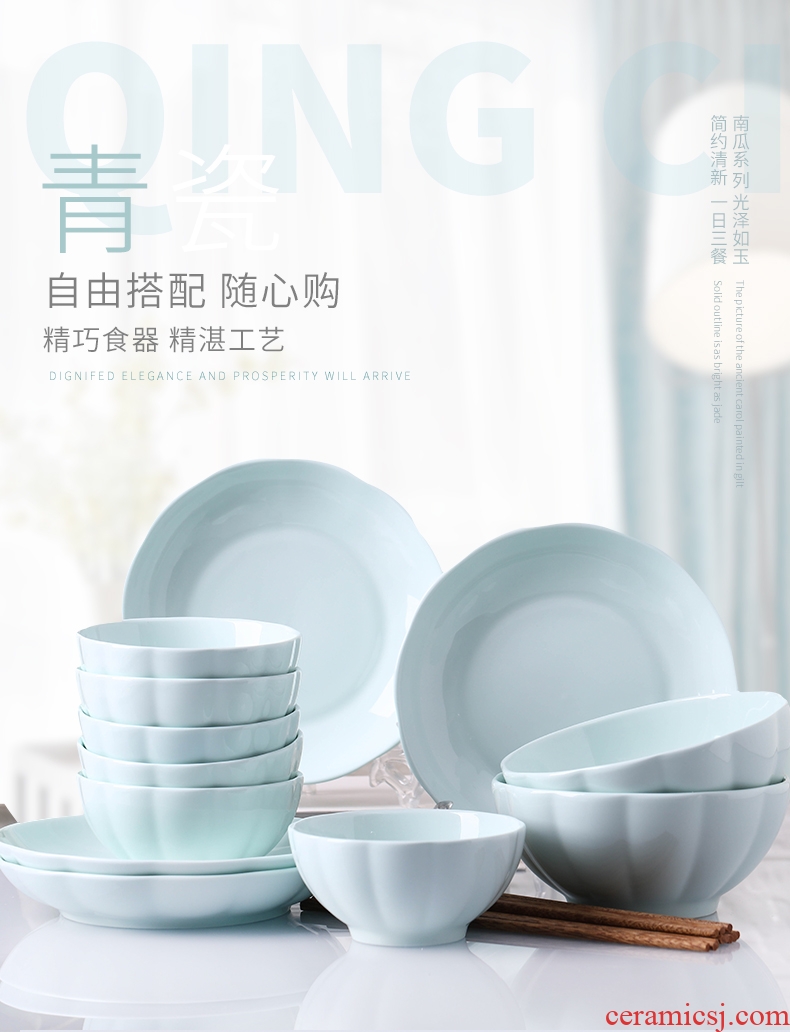 DIY dishes suit household free combination dishes chopsticks tableware ceramics students job rainbow noodle bowl of soup plates