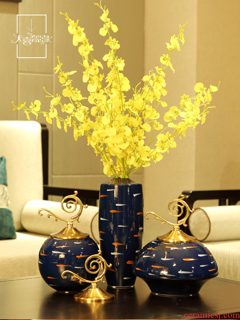 Modern American light much creative ceramic decoration vase, the sitting room porch ark TV ark home furnishing articles