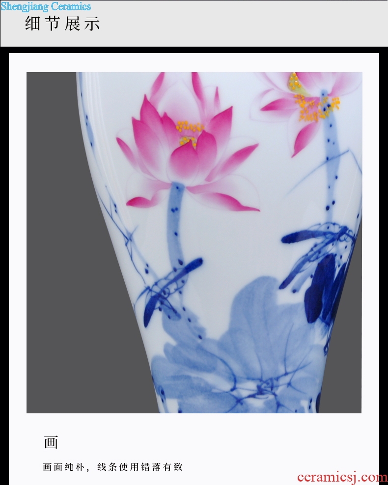 Jingdezhen ceramic famous masterpieces mesa hand-painted vases modern household adornment handicraft furnishing articles at home