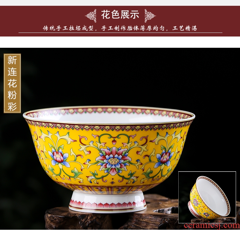 Jingdezhen domestic 10 bowl of archaize ceramic rice bowl bowl bowl of porridge hot tall bowl gift bowl suit