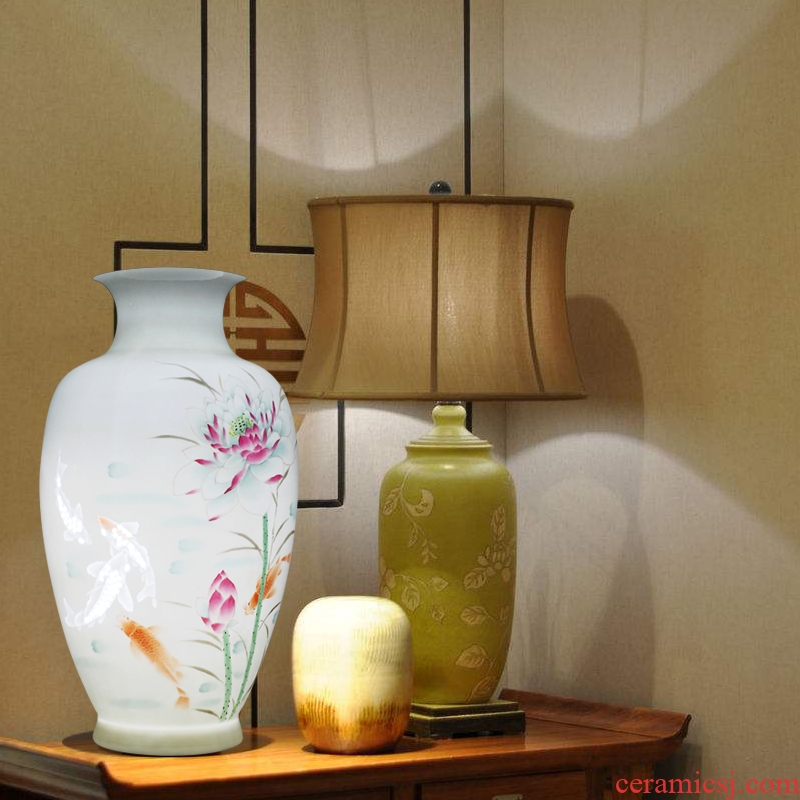 Exquisite vase furnishing articles of jingdezhen porcelain hand-painted ceramics sitting room knife clay flower arrangement home decorative arts and crafts