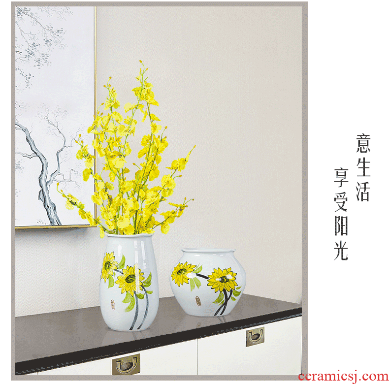 Insert gagarin hand-painted ceramic vase simulation flower suit modern household living room table decoration furnishing articles dried flowers