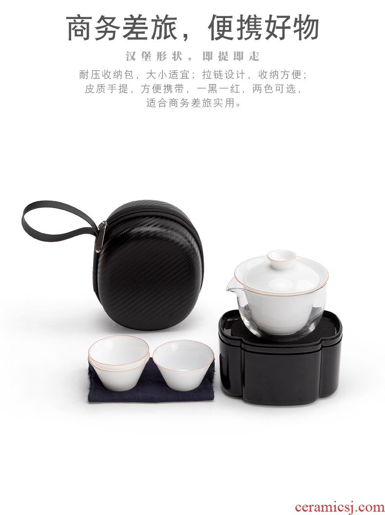 Mr Nan shan magic box crack ceramic a pot of three travel to receive package kung fu tea set