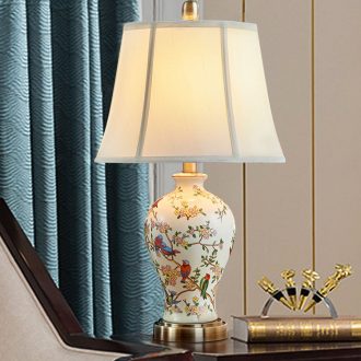 American simple ceramic desk lamp lamp of bedroom the head of a bed modern rural sitting room romantic creative wedding study desk lamp