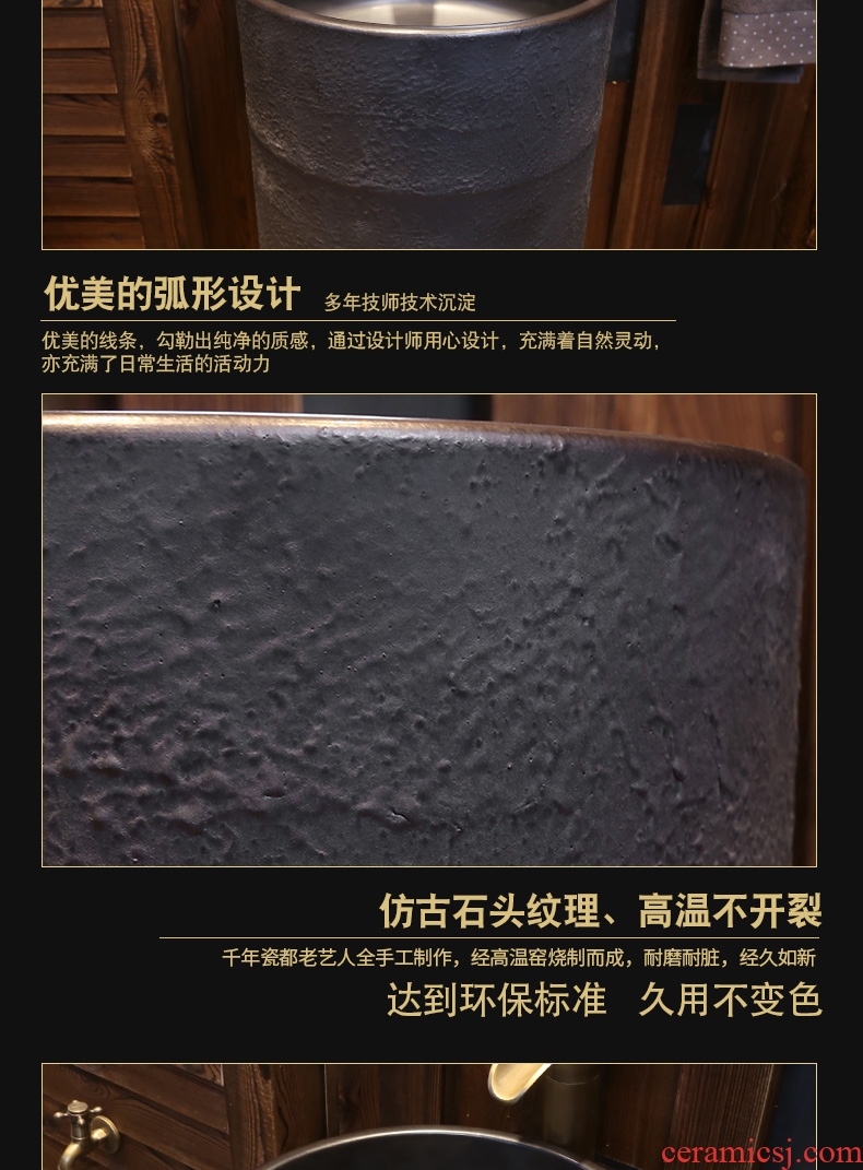 JingYan industrial ceramic wind column basin floor lavabo vertical integrated basin pillar type lavatory restoring ancient ways