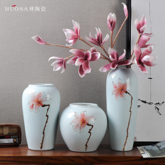 Modern new Chinese style living room TV cabinet ceramic vase wine porch desktop flower arranging home furnishing articles installed