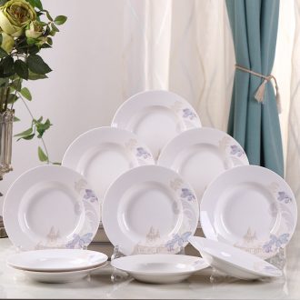 Jingdezhen 0 cutlery sets the creative household round disc ceramic dishes child steak plate western dishes