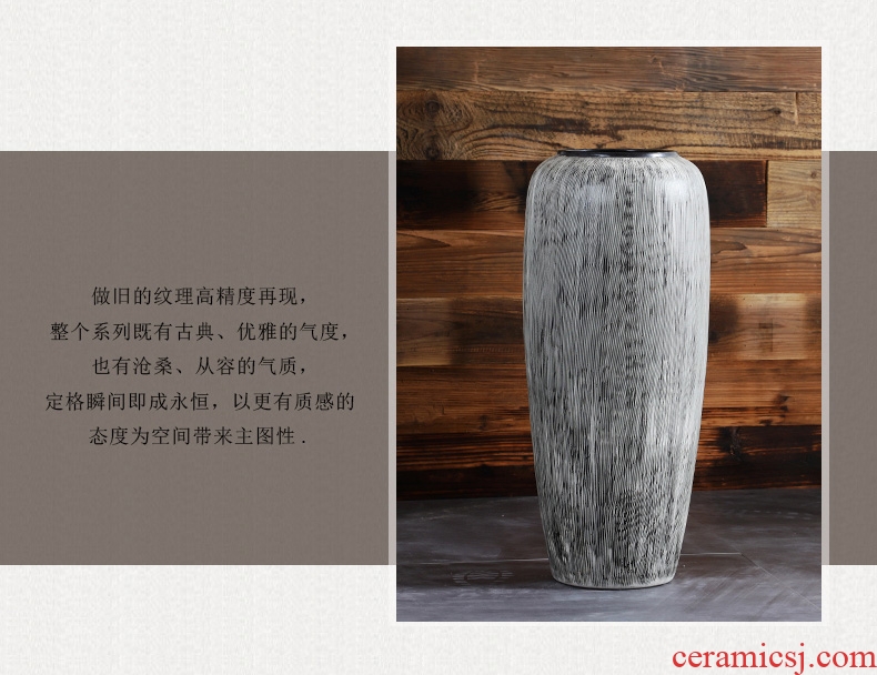 Jingdezhen ceramic vase landed large POTS European contemporary and contracted sitting room hotel retro creative dry flower arrangement
