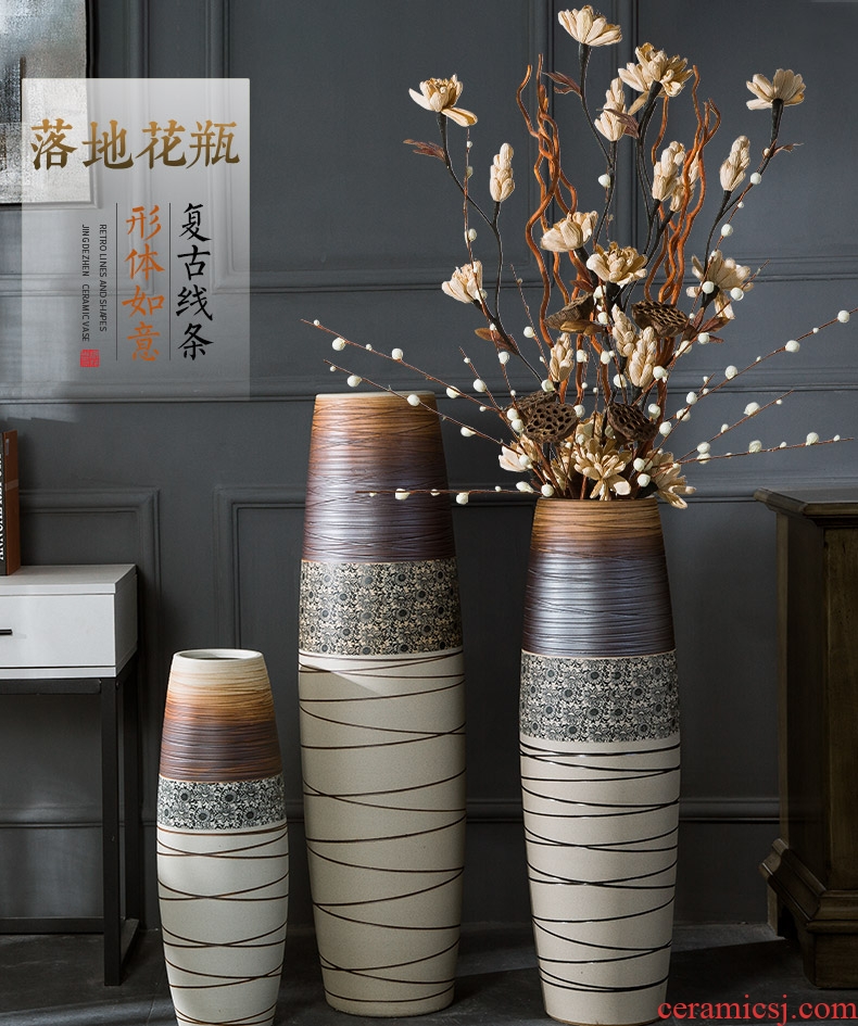 Ceramic vase of large new Chinese style living room porch simulation flower flower arranging contracted home furnishing articles European adornment