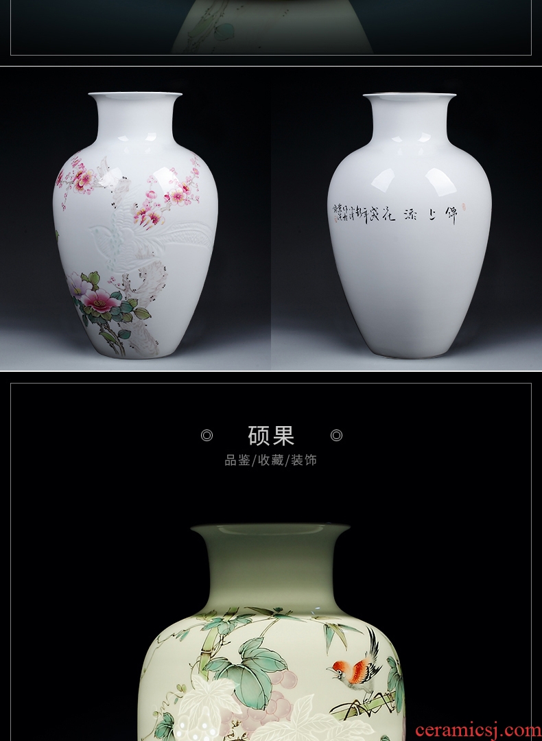 Exquisite vase furnishing articles of jingdezhen porcelain hand-painted ceramics sitting room knife clay flower arrangement home decorative arts and crafts