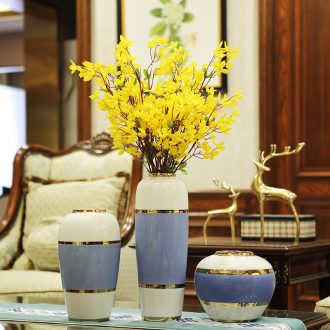 New Chinese style ceramic vase flower arranging dried flowers simulation flower TV ark place the sitting room porch European simple decorations