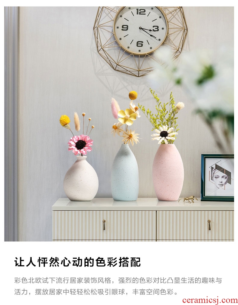 Creative ceramic Nordic floret bottle of dry flower adornment furnishing articles household act the role ofing is tasted ins small pure and fresh and contracted sitting room flower arranging