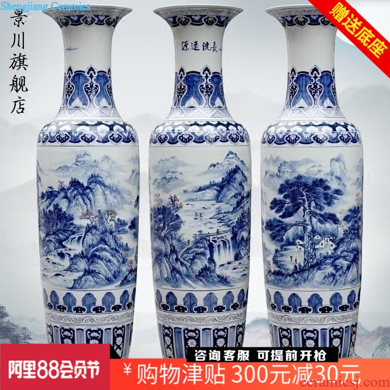 Jingdezhen blue and white porcelain has a long history in the hand-painted bold ground ceramic vase store large sitting room of Chinese style furnishing articles