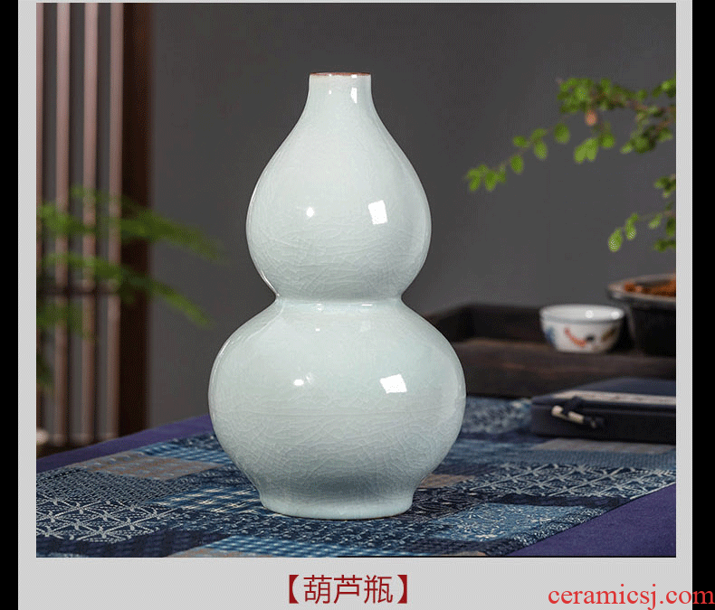 Jingdezhen porcelain ceramic vase ice crack glaze ceramic sitting room of Chinese style household adornment company furnishing articles of borneol