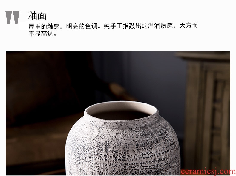 Jingdezhen desktop restoring ancient ways do old vase coarse some ceramic jar jar in the dried flower implement earthenware do old pot jars