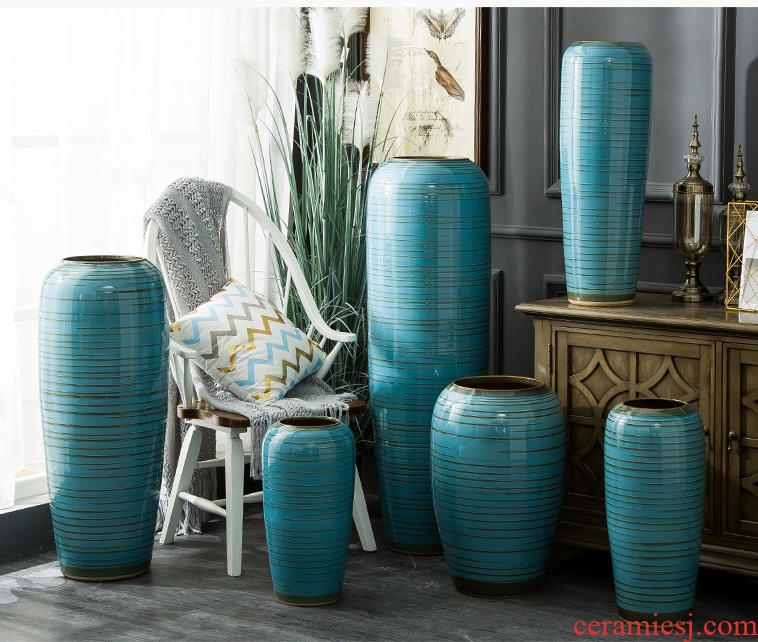 Contracted and contemporary home furnishing articles of large porcelain ceramic vase flower arrangement sitting room dry flower POTS TV ark decoration