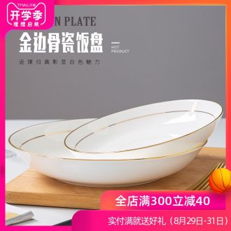 Is rhyme of jingdezhen ceramic paint tableware bone porcelain dish dish plate household soup plate FanPan high temperature porcelain environmental protection