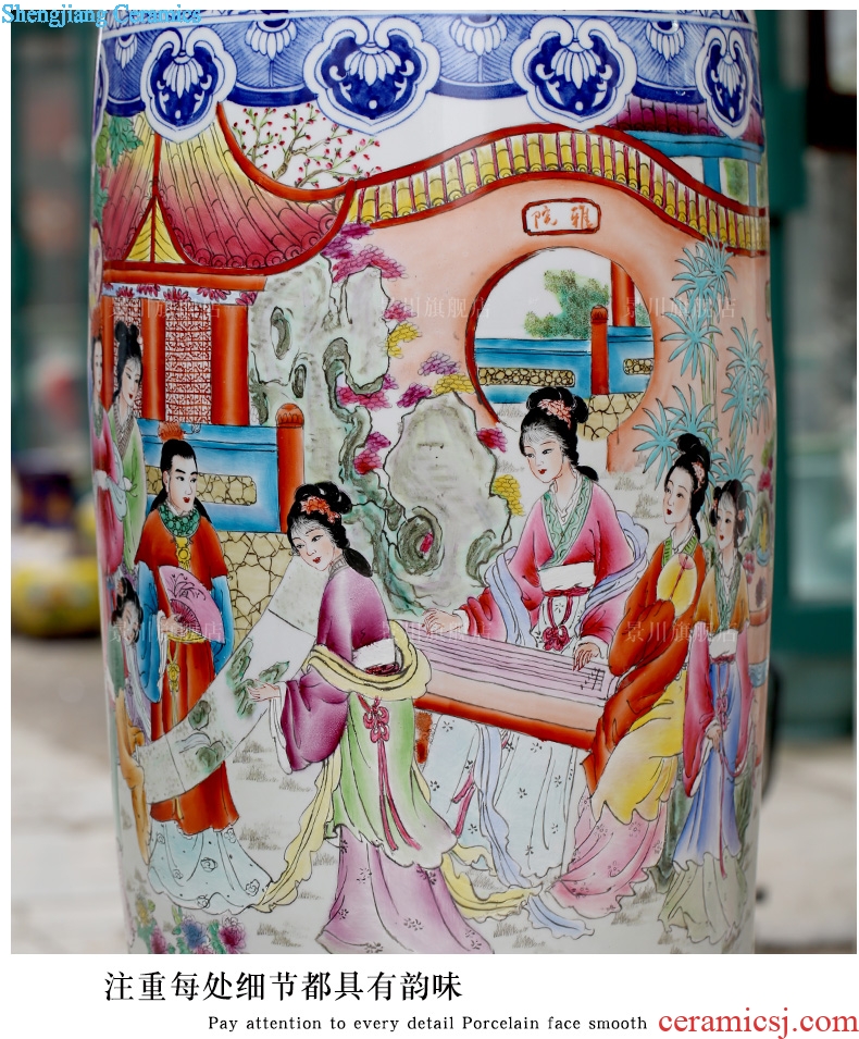 Jingdezhen ceramic hand-painted red chamber chun-li figure of large vases, sitting room of Chinese style household furnishing articles for the opening gifts