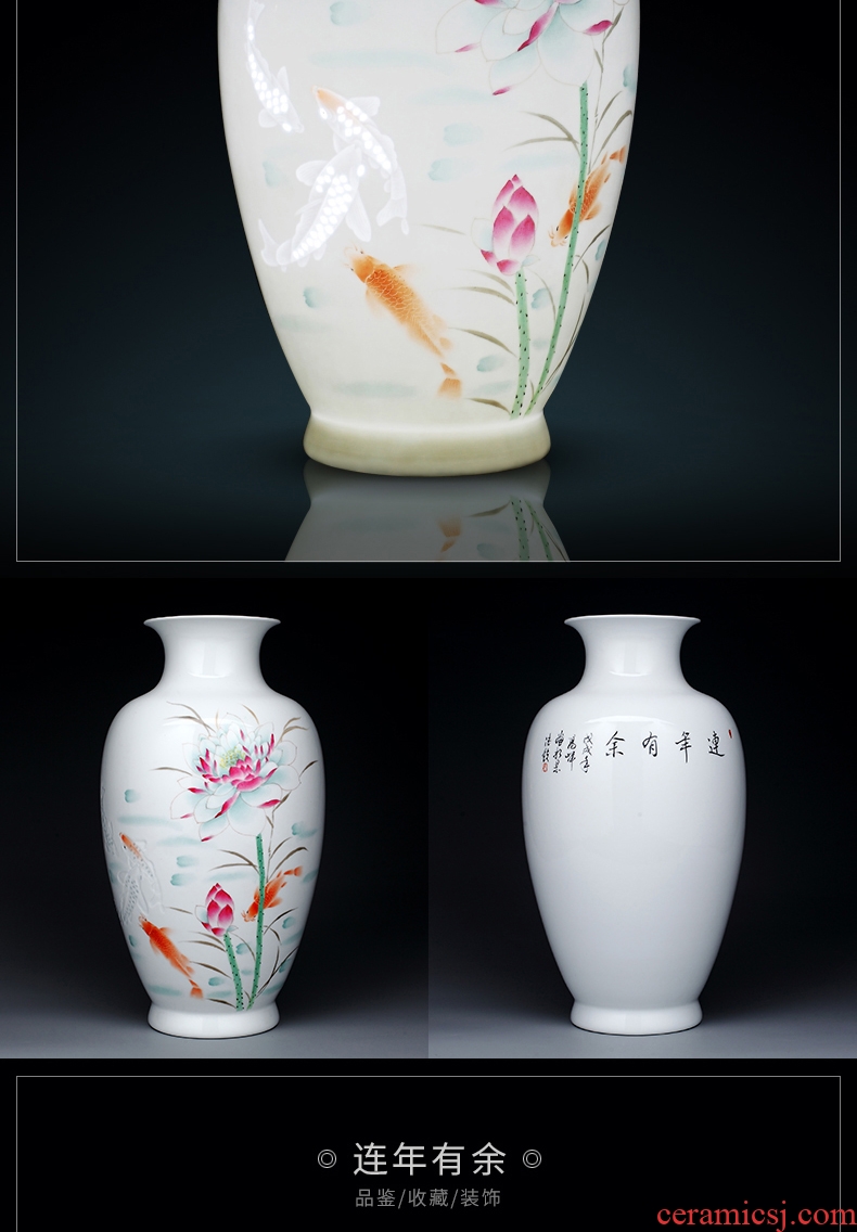 Exquisite vase furnishing articles of jingdezhen porcelain hand-painted ceramics sitting room knife clay flower arrangement home decorative arts and crafts