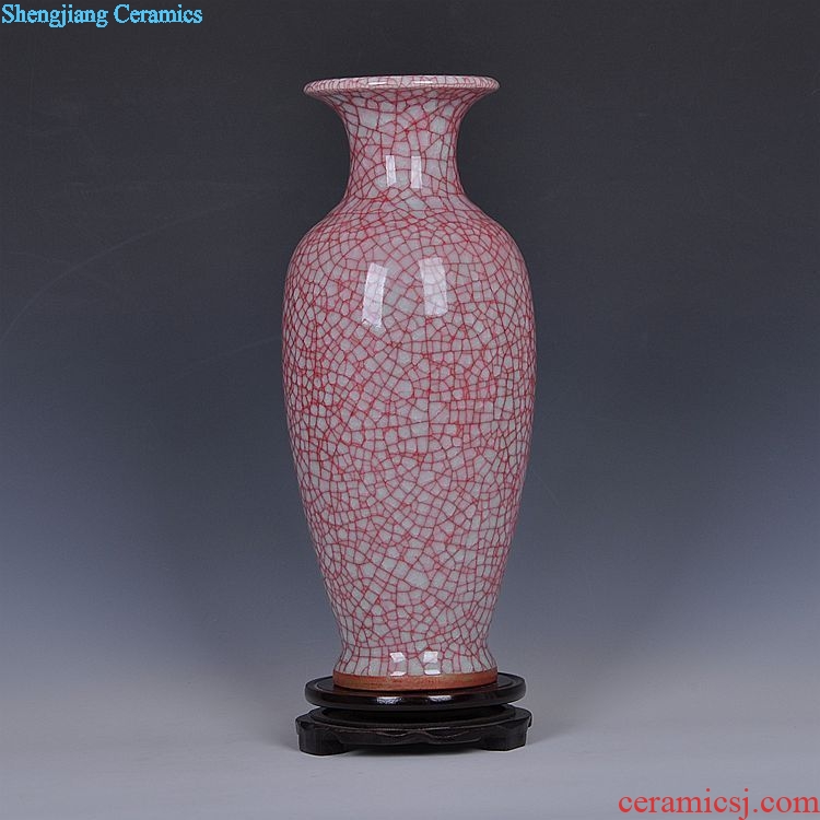 Chinese antique jun porcelain of jingdezhen ceramics crackle borneol vase household adornment of contemporary sitting room is placed