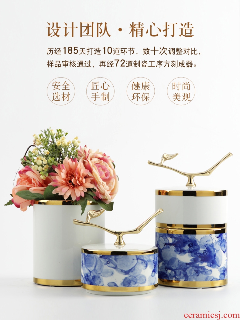 Modern new Chinese style ceramic storage tank furnishing articles sitting room hotel creative example room porch soft decorations arts and crafts