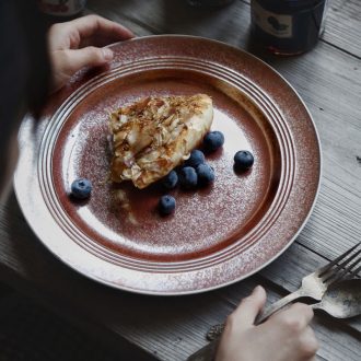 Ijarl Nordic creative vintage home plate flat ceramic plate salad plate disc steak dish plate of Maya