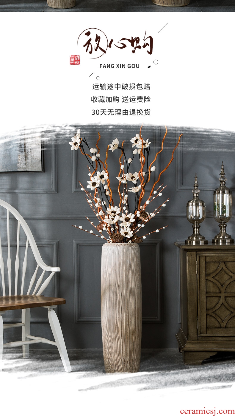 Ceramic vase hotel villa fall to the ground in the modern large sitting room porch flower flower implement Nordic decorative flower arranging furnishing articles