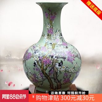 Jingdezhen ceramic xi mei tip on dry flower vases, sitting room of Chinese style household act the role ofing is tasted furnishing articles installed mesa study