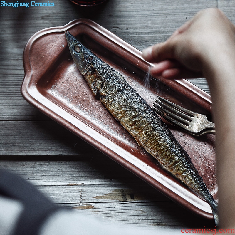 Ijarl Nordic ceramic tableware creative home steamed fish restoring ancient ways, Maya ears dish dish dish plates plate