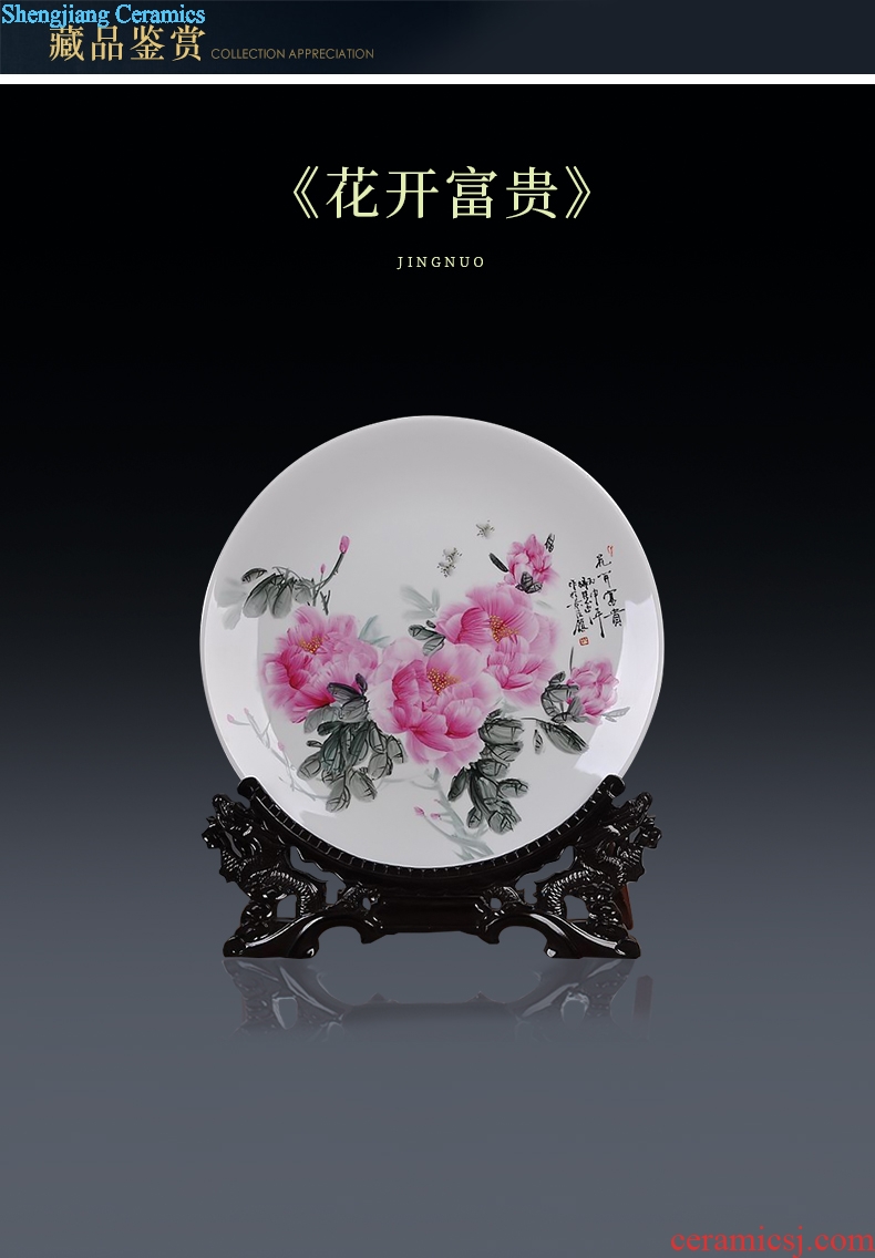 Scene, hang dish jingdezhen ceramics decoration plate of hand-painted sat dish handicraft furnishing articles "blooming flowers"