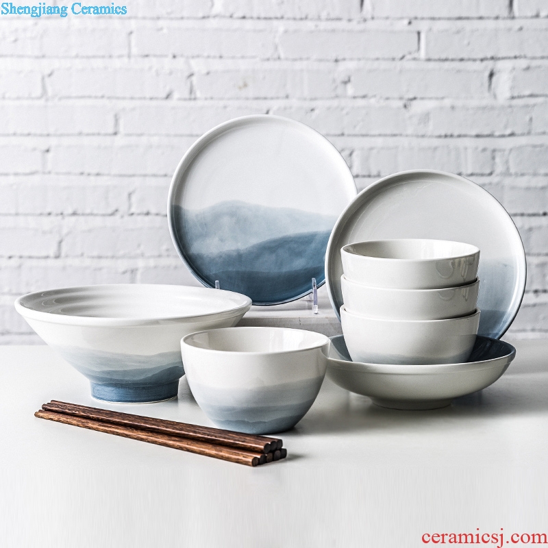 Creative ceramics tableware home dishes suit pretty simple Chinese wind bowl chopsticks ins web celebrity dishes
