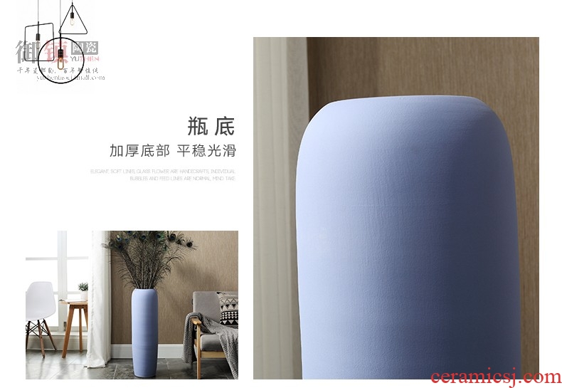 Jingdezhen in dry flower high landing big lucky bamboo vase contracted household sitting room porch TV ark adornment furnishing articles