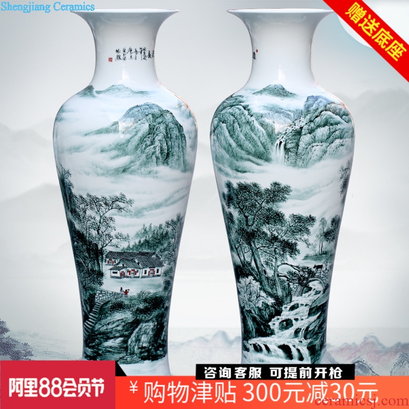 Jingdezhen ceramics hand-painted enjoy a long history of landscape painting of large vase home sitting room place opening gifts