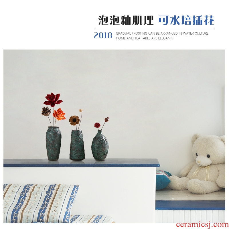 Chinese style restoring ancient ways ceramic vase dried flower flower flower arranging furnishing articles creative household adornment cabinet sitting room table