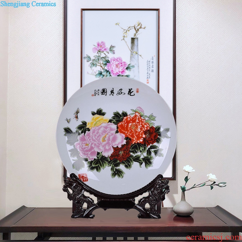 Jingdezhen ceramics pastel blue and white porcelain decoration decoration plate of a modern home act the role ofing handicraft furnishing articles gifts