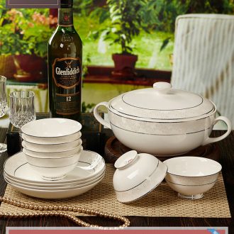 Tableware suit creative dishes home European ceramic bowl plate combination of jingdezhen bowls of bone dish bowl chopsticks contracted