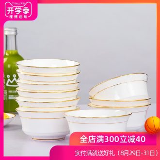 Is rhyme of jingdezhen ceramic bone China tableware bowl sets paint job prosperous bowl of soup bowl of Chinese style household bowl