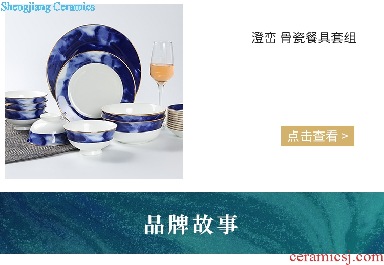 JingDe clouds in spilling in high temperature the inferior smooth color glaze ceramic bowl