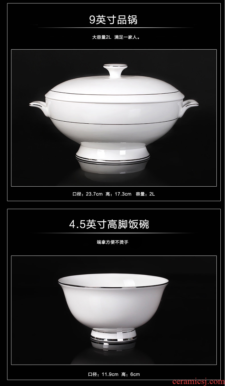 Bone China bulk large rice noodles in soup bowl creative household dish dish dish steak dish plate European ceramic small dishes