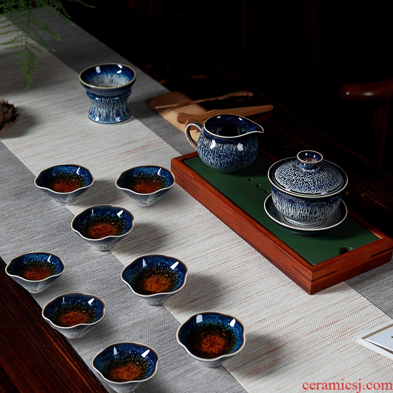 DH jingdezhen ceramic kung fu tea set tea home sitting room teapot tea restoring ancient ways is a whole set of cups