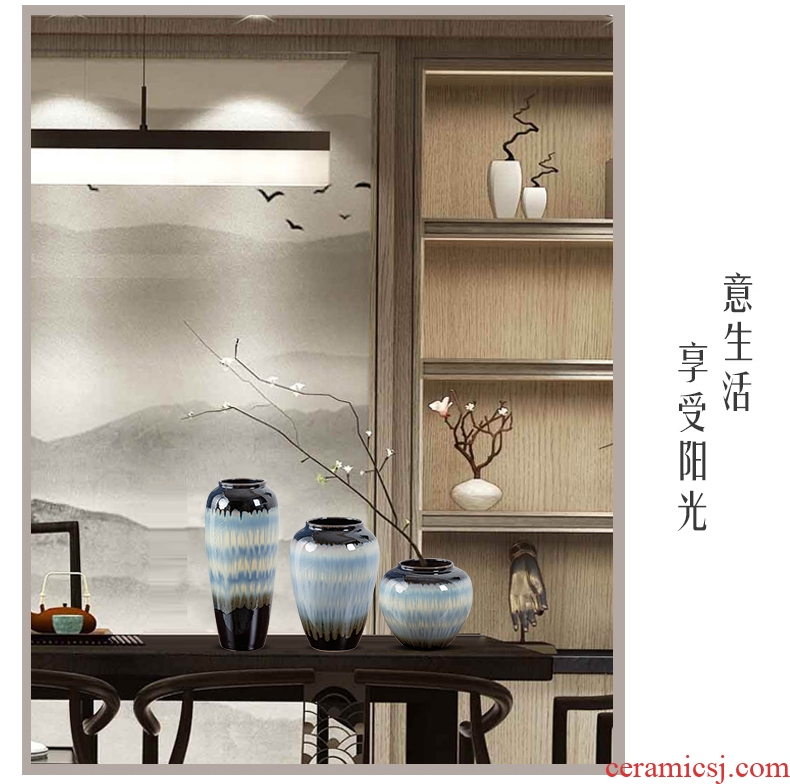 Jingdezhen ceramic vase furnishing articles table dry flower arranging flowers Chinese style household wine sitting room adornment of contemporary and contracted